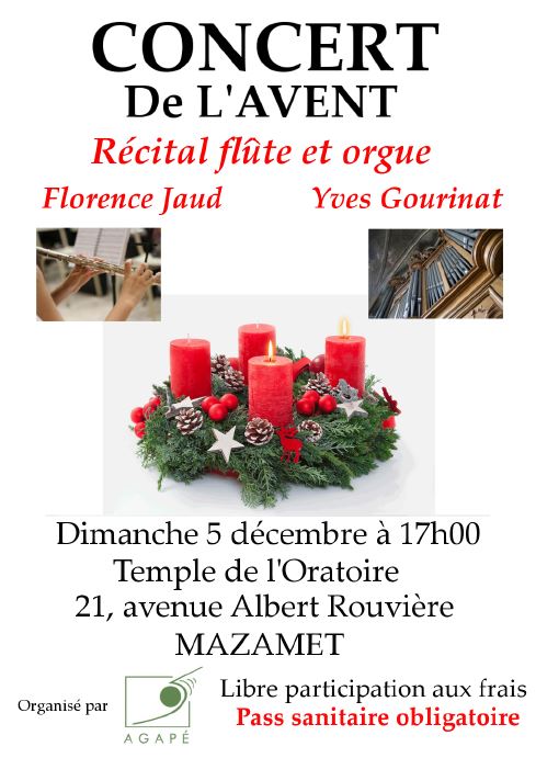 affiche concert de lavent recital flute et orgue
