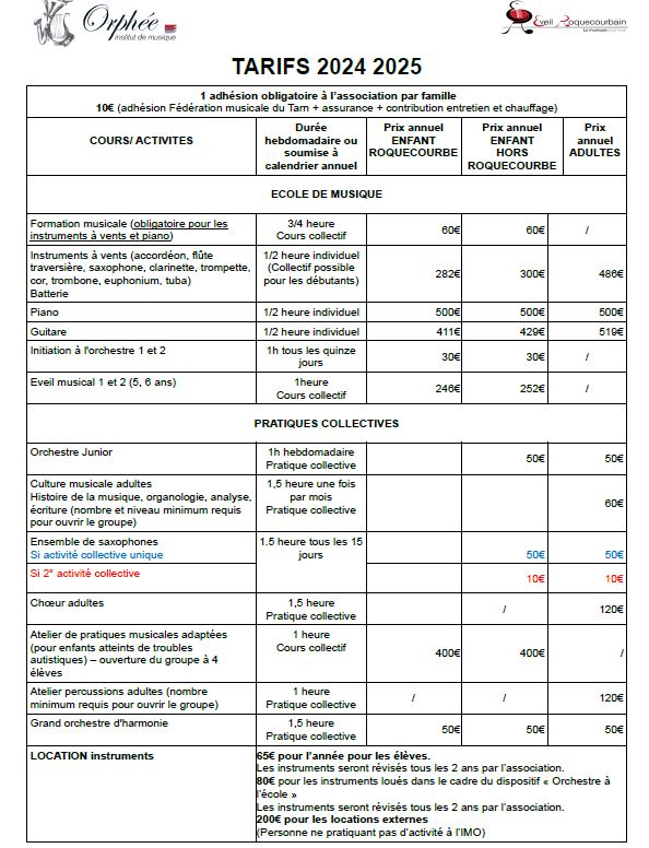 tarifs 2024 2025 image